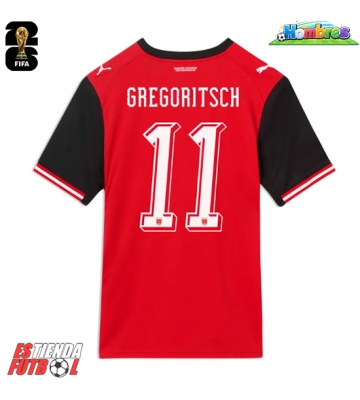 Austria Michael Gregoritsch #11 Primera Equipación Mundial 2026 Manga Corta